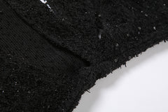 Macheda Summer Black Sexy Slim Dress Women Inclined Shoulder Sleevesess Hollow Out Party Clothing Fashion Lady Mini Dresses 2021