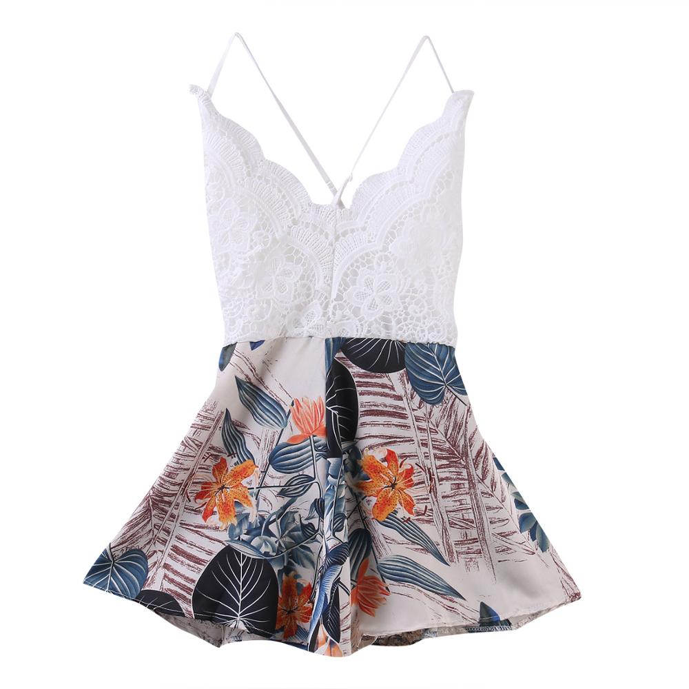 Holiday Summer Ladies Sexy V-Neck Sleeveless Jumpsuit Women Backless Bodycon Party Playsuit Fashion CasualJumpsuit Romper