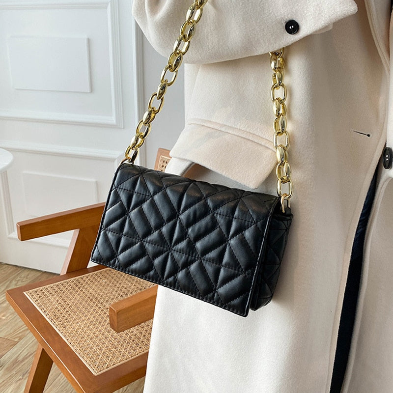 Claudette Plaid Chain Shoulder Bag