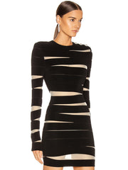 Black mesh Bandage Dress