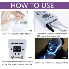 7 Colors Light LED Facial Mask with Neck Face Care Treatment Beauty