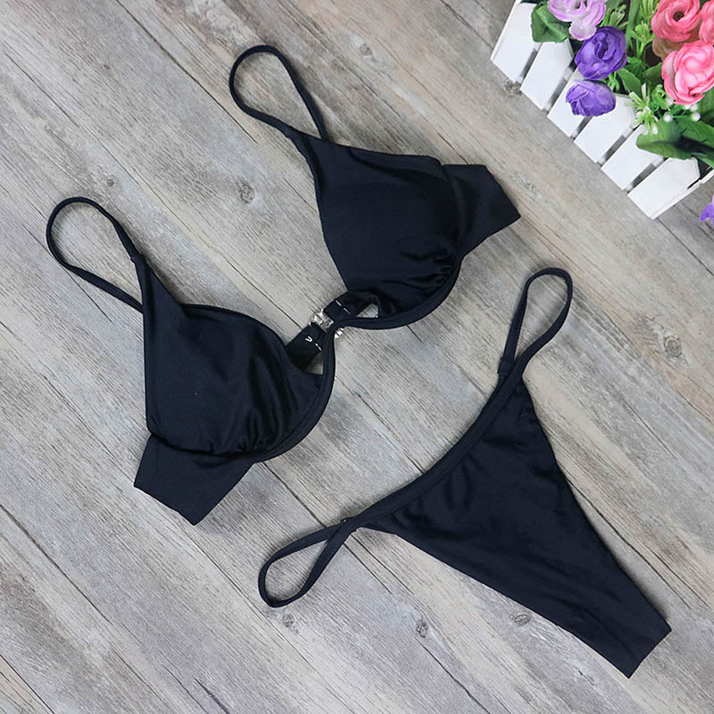Sexy Marble Long Sleeve Bikini Female Swimsuit Women Swimwear Plus Size Bikini set Halter Bather Bathing Suit Swim