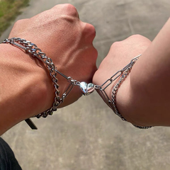 Halves Heart Magnetic Couple Bracelets