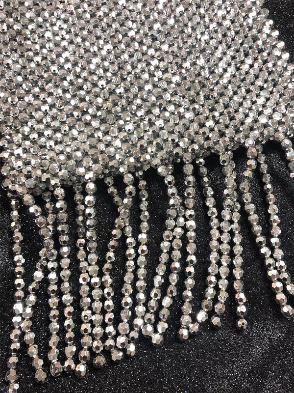 Silver star seed Beaded Bag