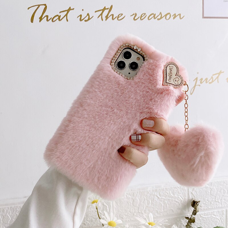 Amorette Plush Heart Pendant iPhone Case