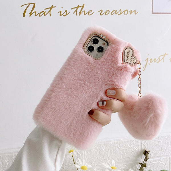 Amorette Plush Heart Pendant iPhone Case