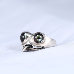 Cute Tongue Twisting Frog Ring