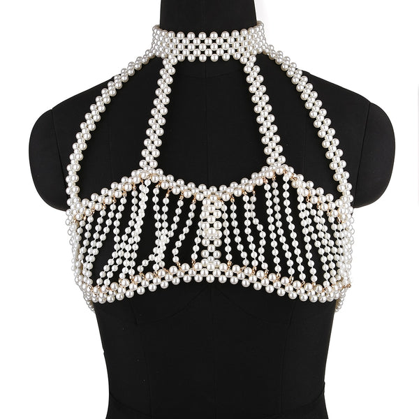 Aurette Pearl-Drape Body Chain Collection