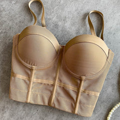 Full Beading  Female Corset Top Camis Tops Nightclub Sexy Short Chest Binder Camisole Women Mujer Push Up Tube Bra Debardeur