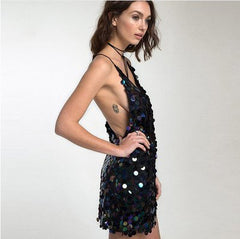 Dots Galore Black Sequins mini Dress