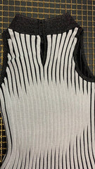 High Quality White Black Sleeveless Jacquard Rayon Bandage Dress Elegant Cocktail Party Dress