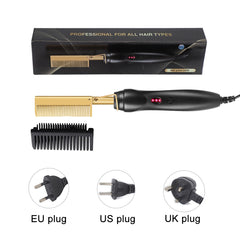 2 in1 Hot Comb Hair Straightener Electric Heating Comb