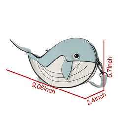 Cute Small Whale Women&#39;s Shoulder Bag Lovely Animal Shaped Phone Purse Crossbody Bags Lady Designer PU Leather Bags for Women