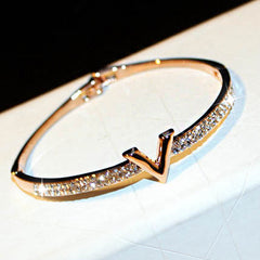 Simple Micro Inlaid Diamond Word Bracelets