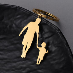 Stainless Steel Custom DIY Keychain I Love You Dad Picture Keyring Father Day Gift Birthday Present for Father From Daughter Son