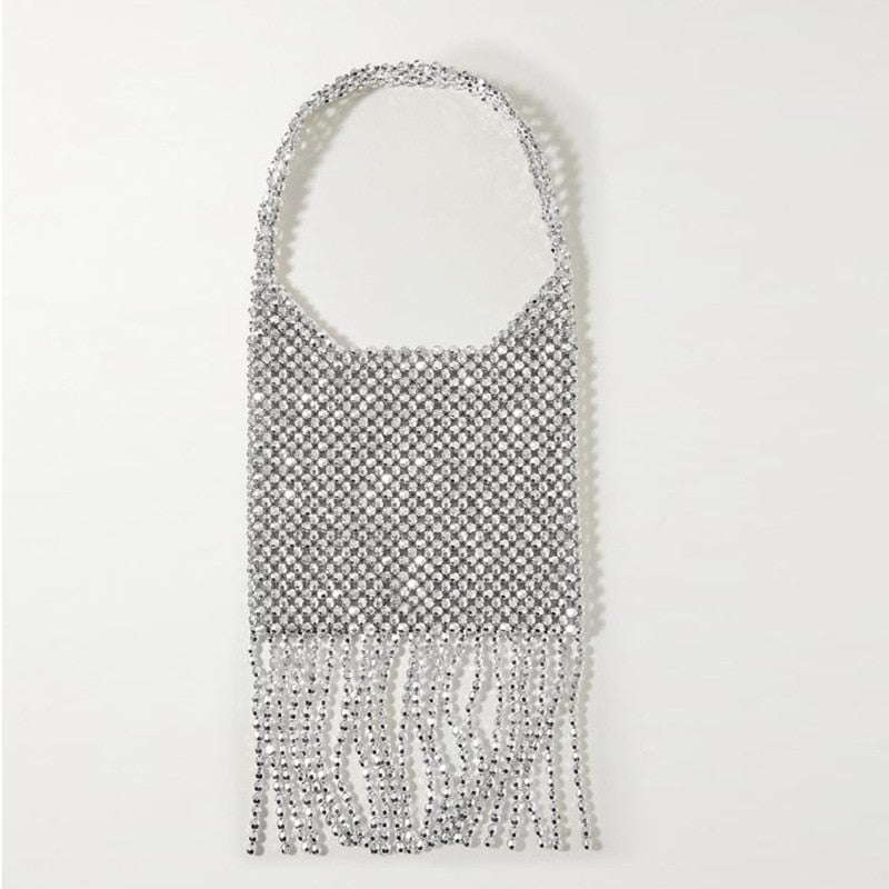 Silver star seed Beaded Bag