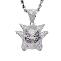 Men Hip Hop Fashion Full Rhinestone Bull Head Pendant Necklace Sparkling Ice Out Gold Plated Metal Necklace