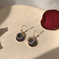 South Korea web celebrity super fairy temperament elegant Hyun fashion fashion earrings delicate purple flowers rose earrings