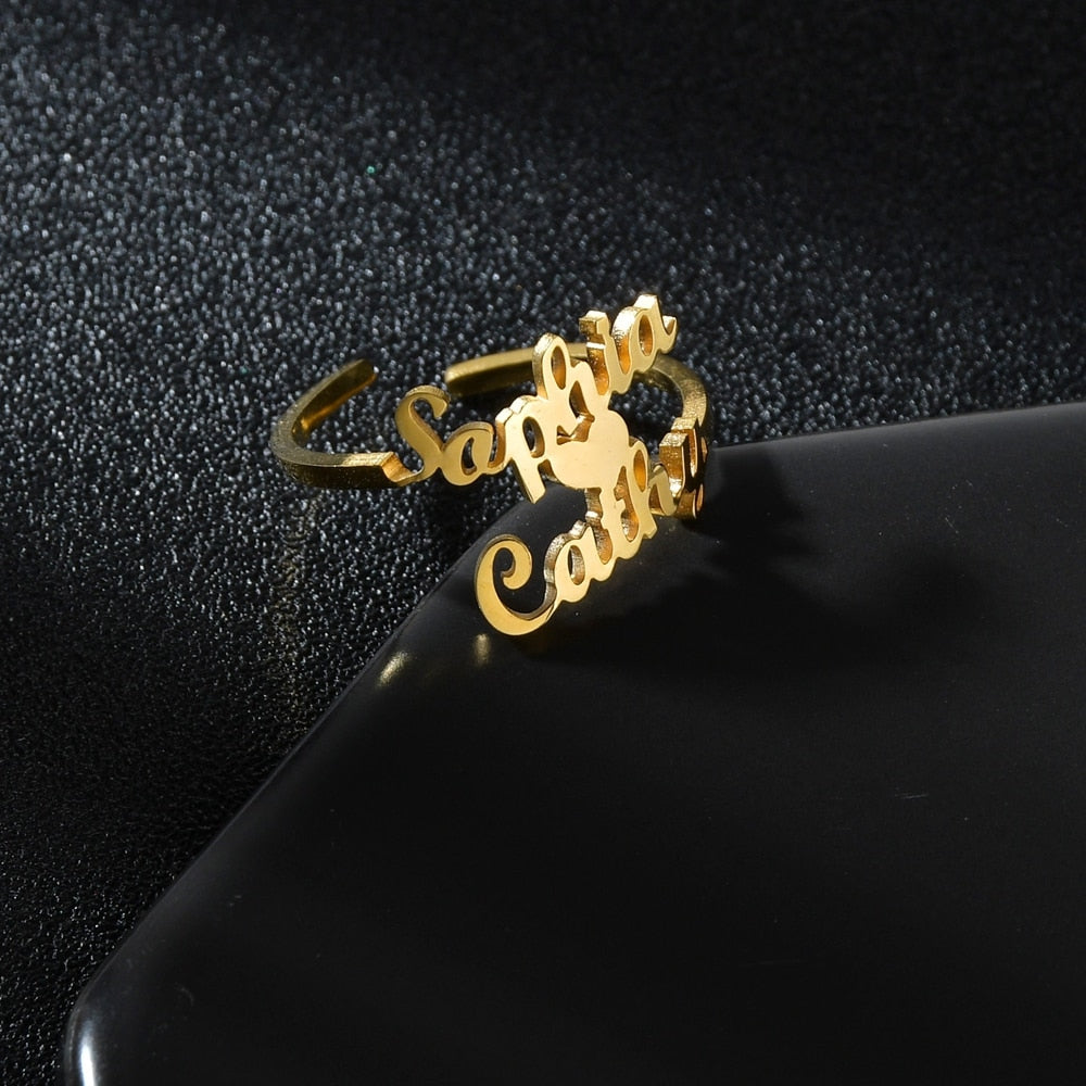 Signature Personalized Adjustable Name Ring