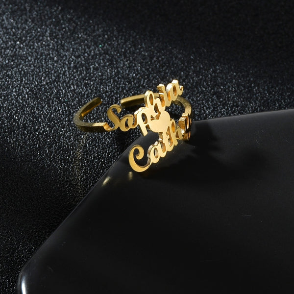 Signature Personalized Adjustable Name Ring