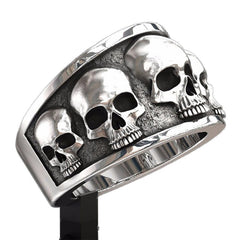 Stainless Steel Punk Style Biker Skull Finger Ring Skeleton Men Women Couple Rings Party Jewelry Personalized Gifts Size 7-12