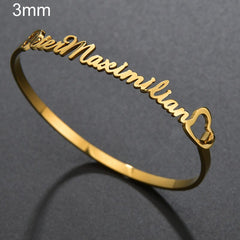 20 Styles Fashion Customized Name Bracelets Letter Stainless Steel Personalized Bangles For Women Men Baby Wedding  Jewelry Gift