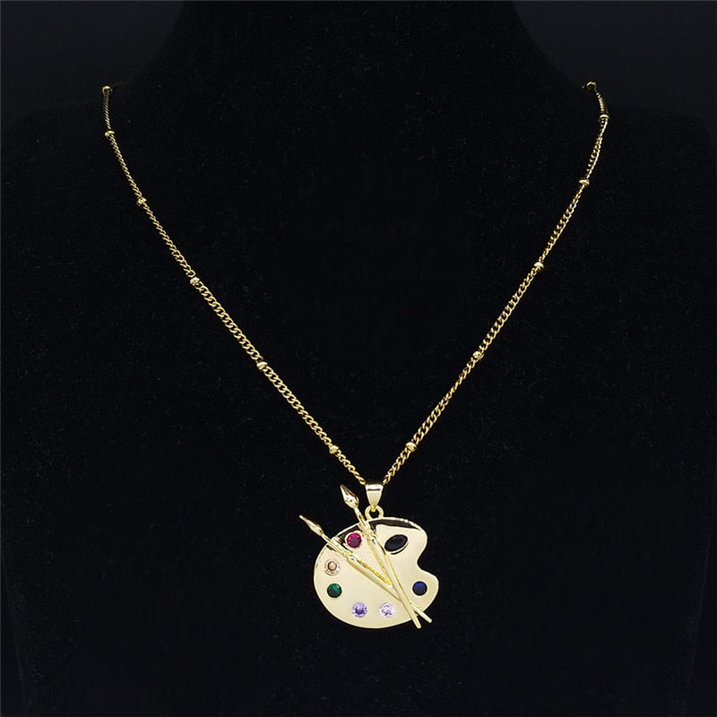 Paloma Artist Palette Zircon Pendant Necklace