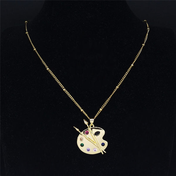 Paloma Artist Palette Zircon Pendant Necklace