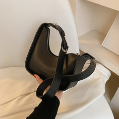 Luxury Crossbody Bags Leather Shoulder Bag Women Casual Satchels Wide Straps Fashion Bag Handbag