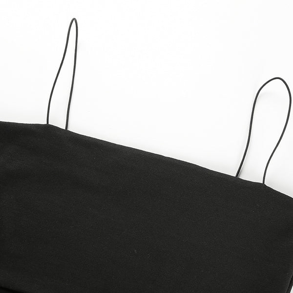 Sienna Noir Cutout Strap Crop Top One-piece