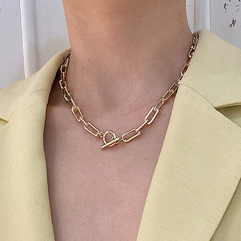 Vintage Carved Coin Thick Chain