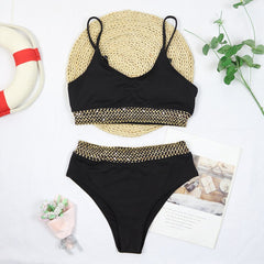 High Waist Bikini Set Swimwear Women Swimsuit Female 2021 New Sexy Ribbed Bikini Patchwork Bathing Suits Summer Beach Wear Swim