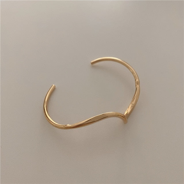White Shellfish Board Bend Metal Geometric Overlap Acetic Resin Open Bangle