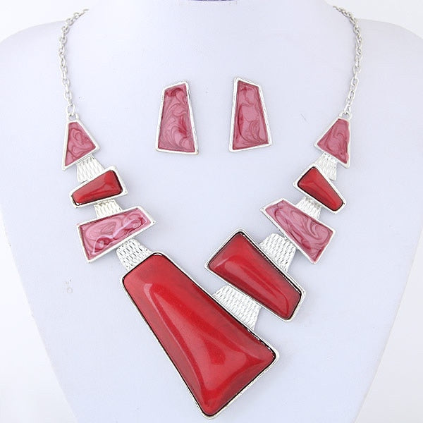 KMVEXO Geometric Resin Pendant Beads Jewelry Sets For Women 2020 Statement Necklace Acrylic Marble Earrings Jewelry Set Bijoux