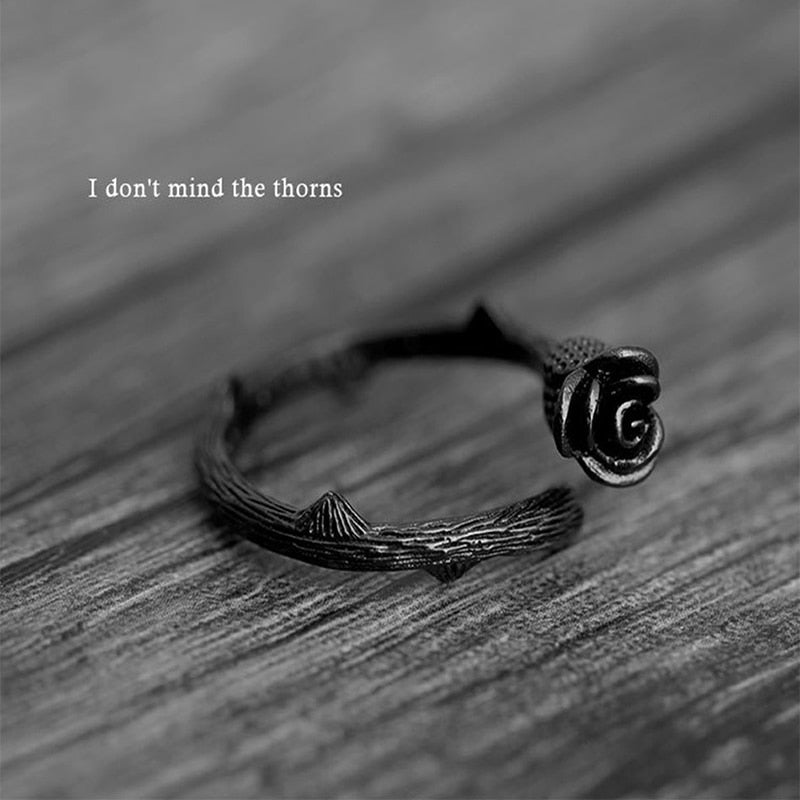 Emily's Black Thorn Rose Ring Main image