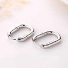 Donna Copper Alloy Smooth Metal Hoop Earrings