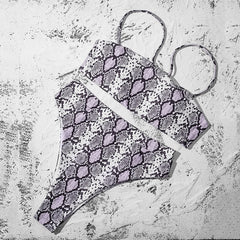 Sexy Solid Push Up Bikini with High Waist Bottoms