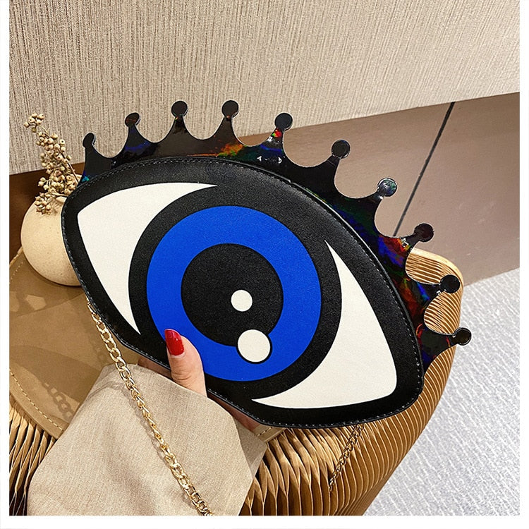 Women Small Shoulder Bag Eye Shape Fashion PU Leather Chain Bags Mini Shoulder Bag Ladies Crossbody Messenger Bag purse Main image