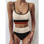stripe Patchwork Bikini set
