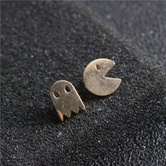 2023 Stainless Steel Earrings Geometric Women Men Hip hop Black Star Ghost Spike Stud Earring Fashion Jewelry Best Gift пирсинг