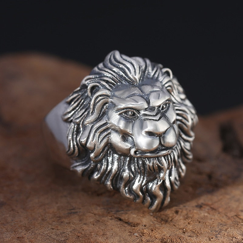 Retro Lion Domineering Ring Prairie King Men's Alloy Ring Exaggerated Ring Jewelry Gift Adjustable Opening Main image