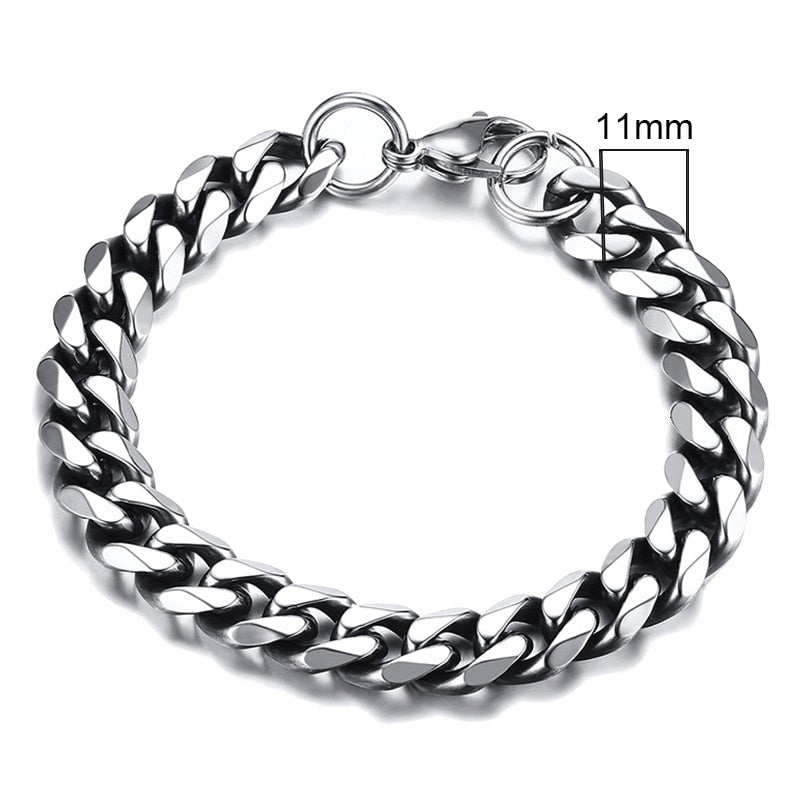 Rocco Chunky Stainless Steel Cuban Bracelet Collection
