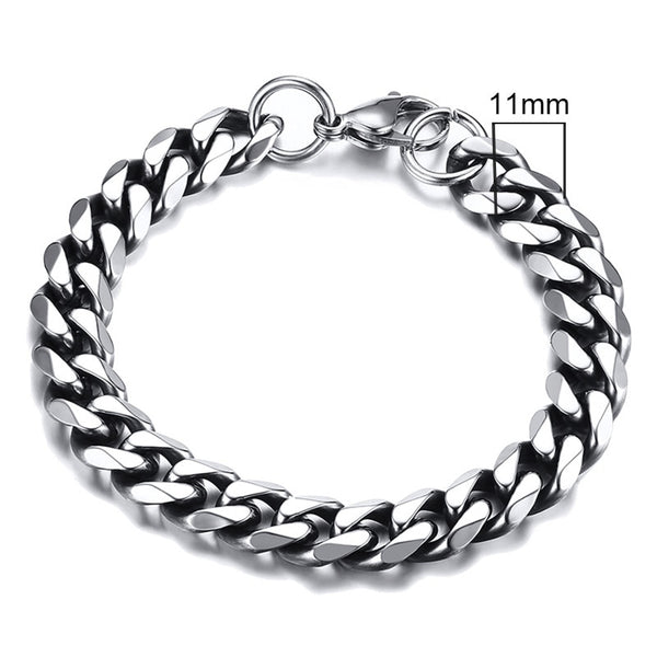Rocco Chunky Stainless Steel Cuban Bracelet Collection