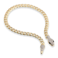 Chunky Chains Rhinestones Snake Necklace