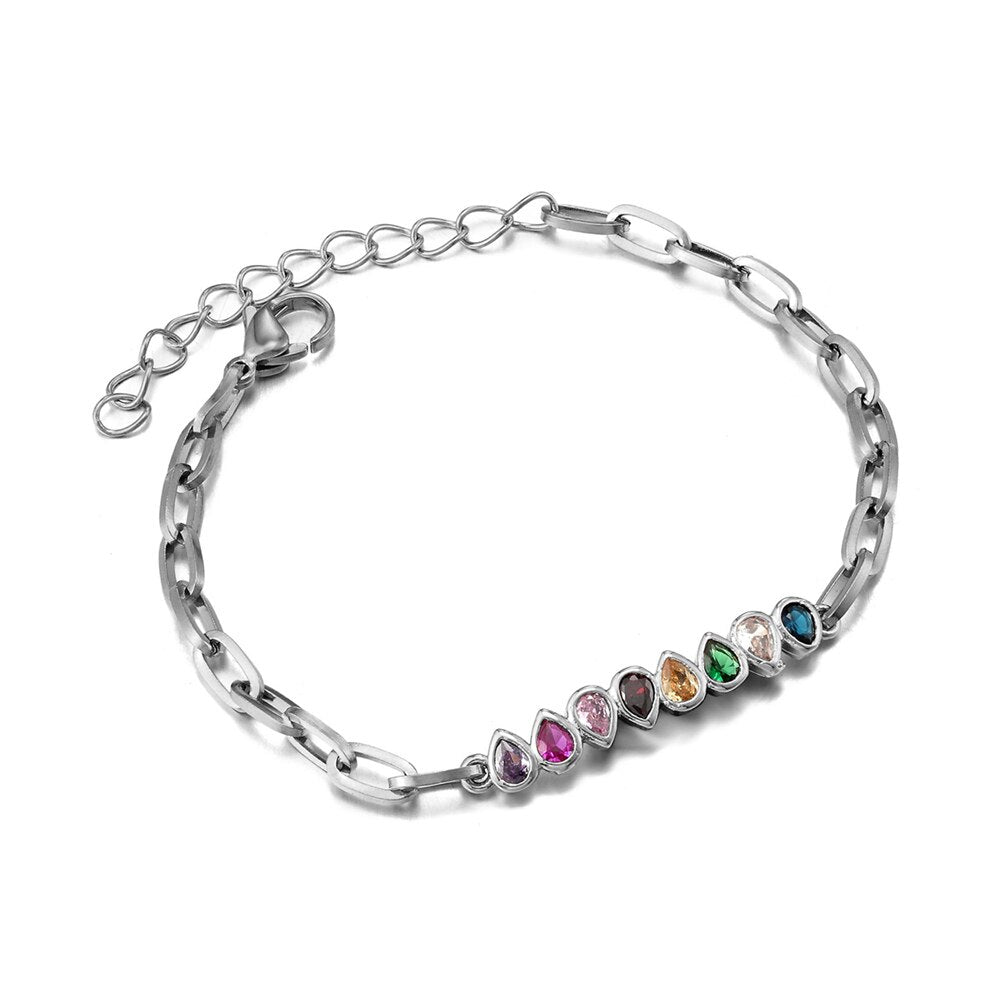 Luxury Classic Maple Leaf Zircon Bracelets Stainless Steel