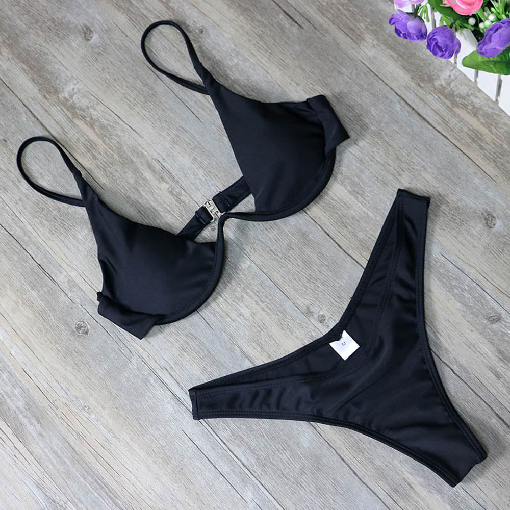 Sexy Marble Long Sleeve Bikini Female Swimsuit Women Swimwear Plus Size Bikini set Halter Bather Bathing Suit Swim