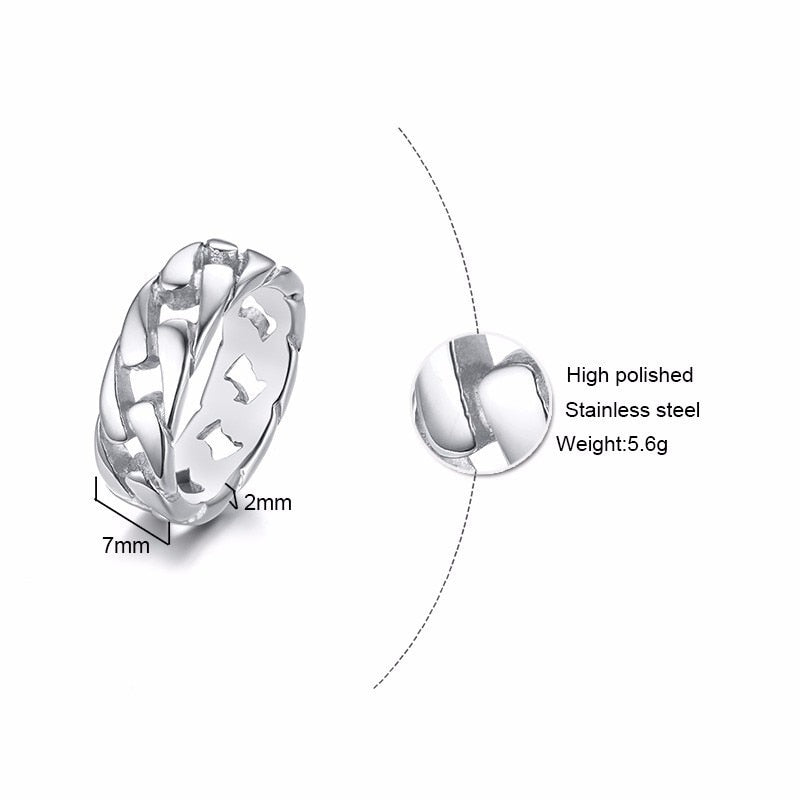 Graceful Grace: The Stylish Steel Ring Cuban link