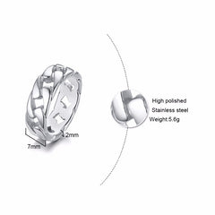 Graceful Grace: The Stylish Steel Ring Cuban link