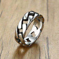 Graceful Grace: The Stylish Steel Ring Cuban link