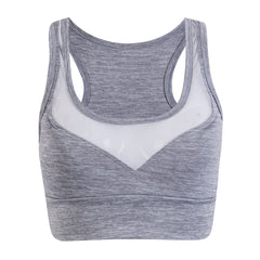 Hot Wholesale Women Mesh Patchwork Sports Bra Tank Tops Bodycon Slim Gym Sports Clothing Bustier Vest Crop Tops Bralette Blouses